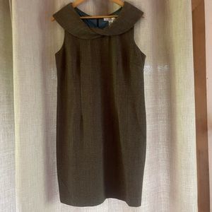 Brown Dress with cute cowl like collar